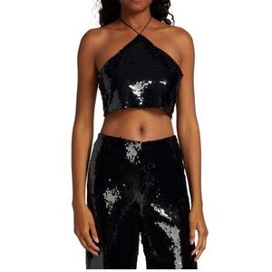 House Of Harlow Black Sequin Set